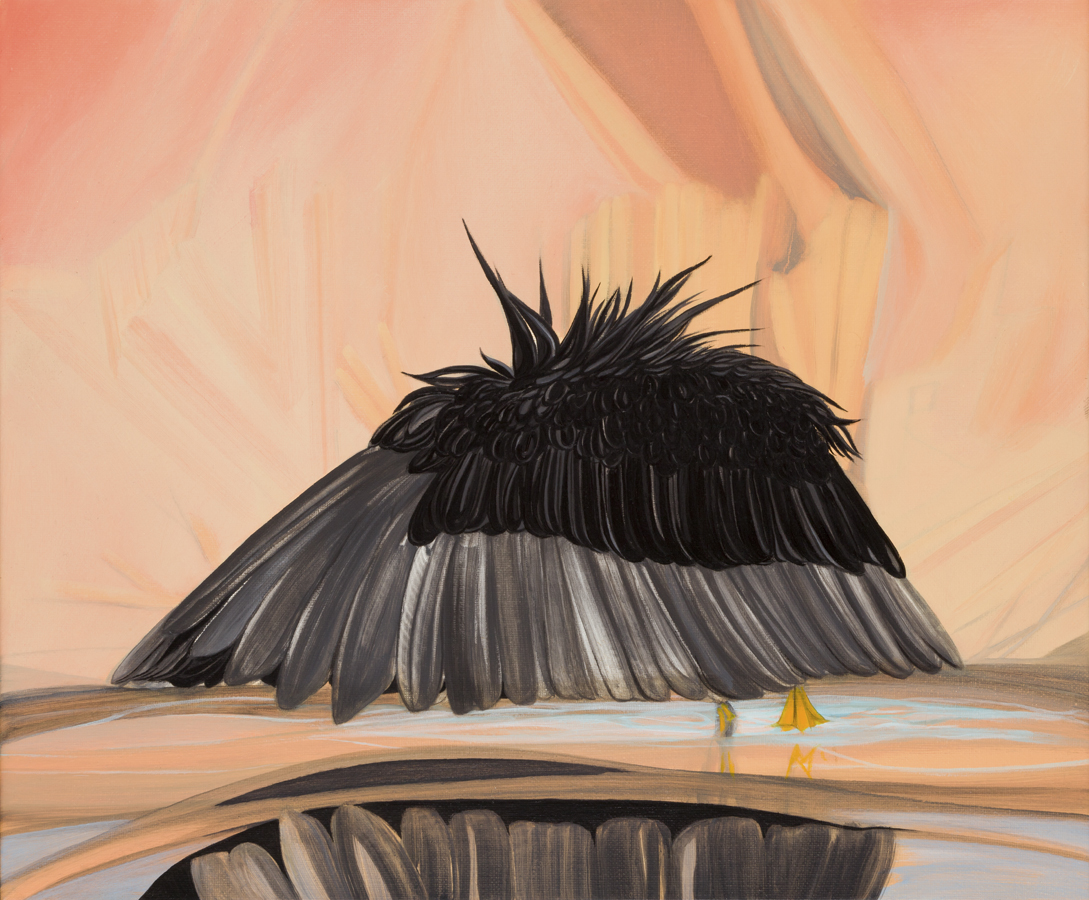 Egretta ardesiaca, burnt squawk-box, oil on canvas, 25x30cm
