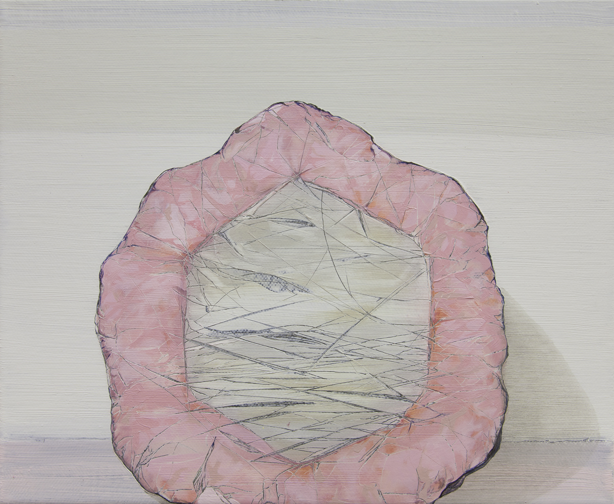 Pink Petals Rock, oil on canvas, 25 x 30cm